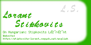 lorant stipkovits business card